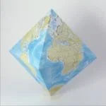 Карта мира на октаэдре